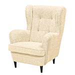 Fauteuil Marson Tissu, microfibre - Tissu teddy Svea: Crème - Sans repose-pieds