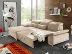 Ecksofa San Benito Microfaser Ranu: Sand - Longchair davorstehend links