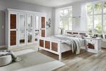 Massief houten bed Lysbro massief grenenhout - Wit grenenhout/amberkleurig grenenhout - 140 x 200cm