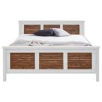 Massief houten bed Lysbro massief grenenhout - Wit grenenhout/amberkleurig grenenhout - 180 x 200cm