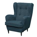 Fauteuil Marson Tissu, microfibre - Tissu Roge: Bleu foncé - Avec repose-pieds