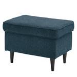 Fauteuil Marson geweven stof/microvezel - Geweven stof Roge: Donkerblauw - Met hocker