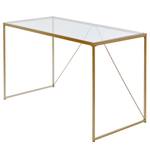 Bureau Glam Acier / Verre de sécurité - 120 x 60 cm - Doré