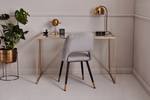 Bureau Glam staal/veiligheidsglas - 120 x 60 cm - Goud