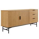 Dressoir Langemark MDF/fineer van echt hout - eikenhout/zwart