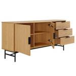 Dressoir Langemark MDF/fineer van echt hout - eikenhout/zwart