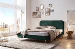 Gestoffeerd bed Ebelsbach polyester - Groen/goudkleurig - 140 x 200cm