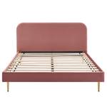 Gestoffeerd bed Ebelsbach polyester - Roségoud - 140 x 200cm