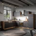 Hoek-keukenblok Turin combi B Grijs/Eikenhoutlook wotan - Met elektrische apparatuur