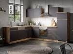 Hoek-keukenblok Turin combi B Grijs/Eikenhoutlook wotan - Zonder elektrische apparatuur
