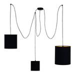 Hanglamp Deku katoen/kunststof - 3 lichtbronnen - Zwart