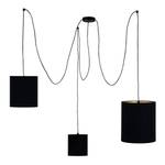 Suspension Deku Coton / Matière plastique - 3 ampoules - Noir