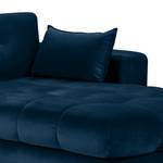 Ecksofa Costellio mit Ottomane Samt Blonda: Marineblau - Longchair davorstehend rechts