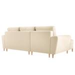 Ecksofa Goronna mit Ottomane Bouclé Stoff Asta: Creme - Longchair davorstehend links