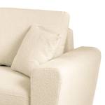 Ecksofa Goronna mit Ottomane Bouclé Stoff Asta: Creme - Longchair davorstehend links