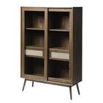 Credenza Barrali Legno impiallacciato / Rovere massello / Rattan - Quercia scuro