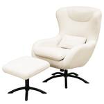 Fauteuil Barnard teddy met hocker teddystof/ijzer - wit/zwart