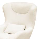 Fauteuil Barnard teddy met hocker teddystof/ijzer - wit/zwart