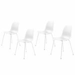 Chaises Toledo - Lot de 4 Tissu mélangé / Acier - Blanc