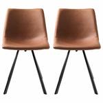 Chaises Pepino - Lot de 2 Imitation cuir / Acier - Marron