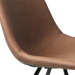 Chaises Pepino - Lot de 2 Imitation cuir / Acier - Marron