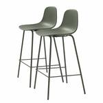 Tabourets de bar Toledo - Lot de 2 Tissu mélangé / Acier - Vert olive