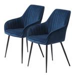 Chaises Calles - Lot de 2 Velours / Acier - Bleu