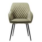 Chaises Altea - Lot de 2 Velours / Acier - Vert olive