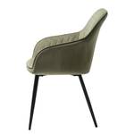 Chaises Altea - Lot de 2 Velours / Acier - Vert olive