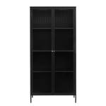 Vetrina e credenza Coria Acciaio / Vetro temprato - Nero - Nero