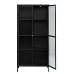 Vetrina e credenza Coria Acciaio / Vetro temprato - Nero - Nero