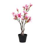 Kunstpflanze Magnolia Polyethylen - Schwarz / Rosa