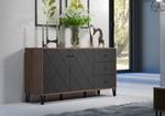 Sideboard Montez Vintage Eiche Dekor / Taupe - Breite: 183 cm