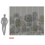 Fotomurale Painted Palms Tessuto non tessuto - Marrone / Verde / Grigio - 300 x 250 cm