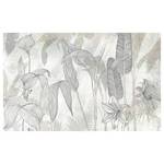 Fotomurale Linierte Lilien Tessuto non tessuto - Marrone / Bianco / Grigio - 400 x 250 cm