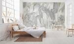 Vlies-fotobehang Linierte Lilien vlies - bruin/grijs/wit - 400 x 250 cm
