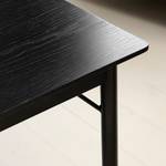 Table Sevilla MDF / Placage en bois véritable / Acier - Noir - 140 x 90 cm