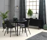 Tavolo da pranzo Sevilla MDF / Impiallacciatura in vero legno / Acciaio - Nero - 120 x 120 cm