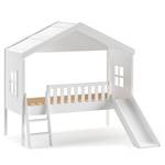 Lit cabane Amelie avec toboggan Pin massif<br>MDF - Blanc - 90 x 200 cm