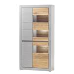 Credenza con vetrina Hillbrook Grigio opaco / Effetto quercia