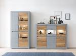 Credenza con vetrina Hillbrook Grigio opaco / Effetto quercia