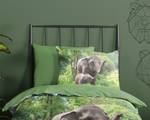 Kinderbeddengoed Elephants katoen - 140 x 240 cm - groen - 140 x 240 cm