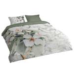Renforcé beddengoed Blossom katoen - meerdere kleuren / groen - 140x200/220cm + kussen 70x60cm