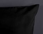Parure de lit en coton renforcé Uni Coton - Noir - 140 x 200/220 cm + oreiller 70 x 60 cm