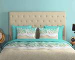 Parure de lit en coton renforcé Beach Coton - Multicolore / Turquoise - 140 x 200/220 cm + oreiller 70 x 60 cm