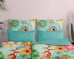 Parure de lit en coton renforcé Ximena Satin de coton - Multicolore / Vert - 155 x 220 cm + oreiller 80 x 80 cm