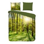 Parure de lit en microfibre Woods Microfibre - Vert - 240 x 200/220 cm + 2 coussins 70 x 40 cm