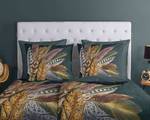 Parure de lit en coton renforcé Feathers Coton - Vert - 135 x 200 cm + oreiller 80 x 80 cm