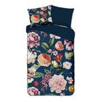 Renforcé beddengoed Fiori Bio-katoen/satijn - Blauw - 155x220cm + kussen 80x80cm