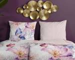 Parure de lit en coton renforcé Caen Satin de coton biologique - Multicolore / Beige - 155 x 220 cm + oreiller 80 x 80 cm